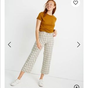 Madewell Slim Emmett Wide Leg crop pants in windowpane check print